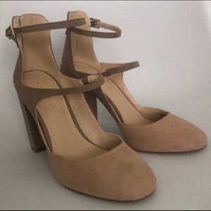 Strappy 2 tone block heels